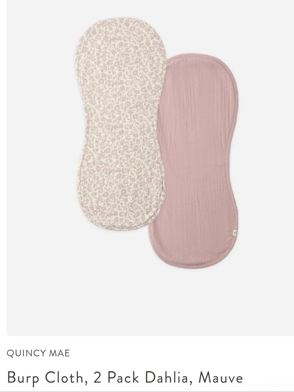 Quincy Mae Floral Burp Cloths - Cream, Pink & Tan